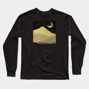 Gold landscape with moon #7 Long Sleeve T-Shirt